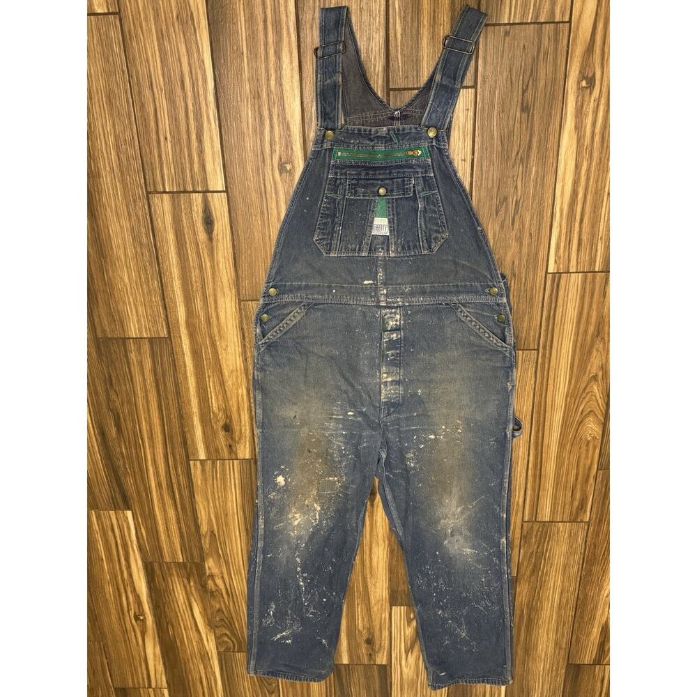 Vintage Men’s Liberty Denim Overalls 38x31 Thrashed Distressed Paint & Patches